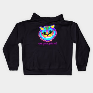 Get Your Grin On Psychedelic Cat Kids Hoodie